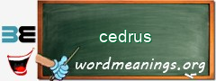 WordMeaning blackboard for cedrus